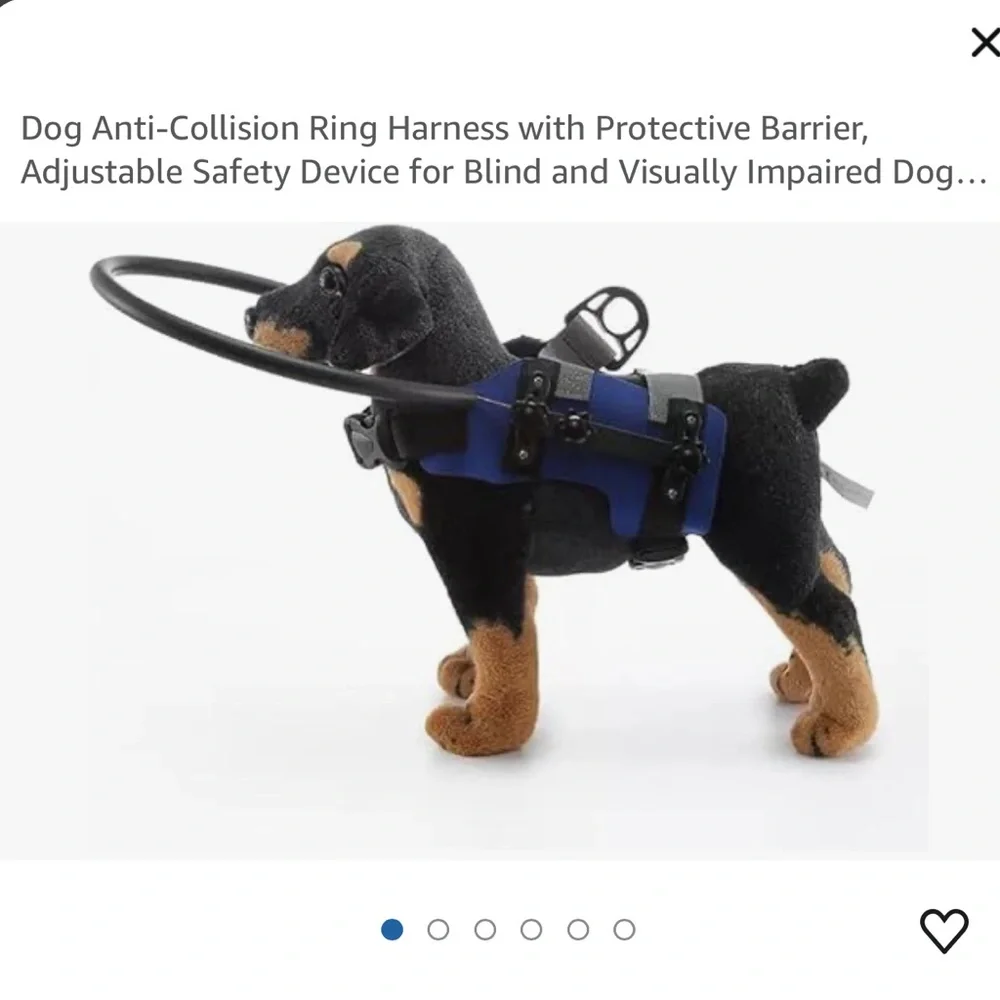 Dog Anti-Collision Blind Dog Ring Harness with Protective Barriers Blue Small